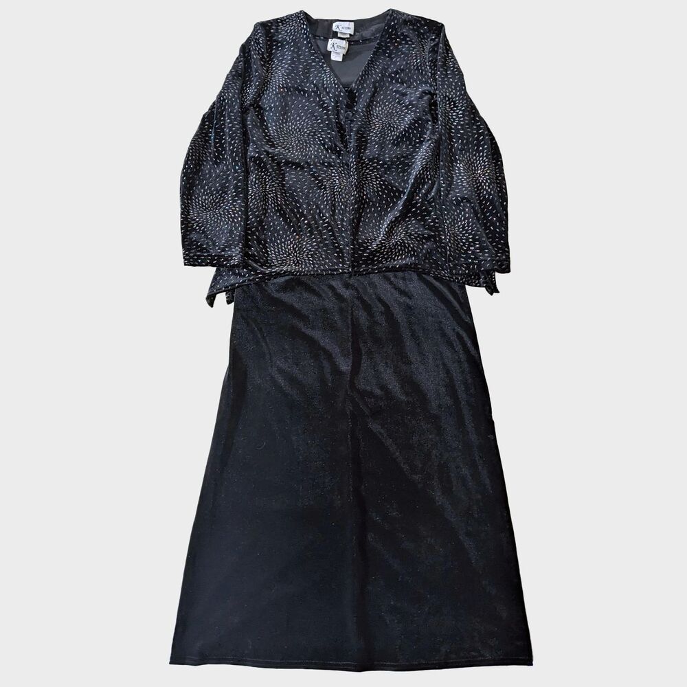Vintage K Studio Velvet Dress Set Womens 12 Maxi 90s Gothic Romantic Whimsigoth